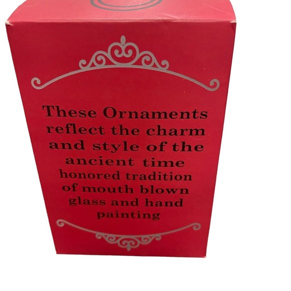 VTG Mouth Blown Glass Hand Painted Christmas Ornament Gold/Purple Ball Egypt EUC - Picture 5 of 12